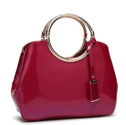 Women's polyester party handbag showing card slots and zipper pocket in one of seven colour options