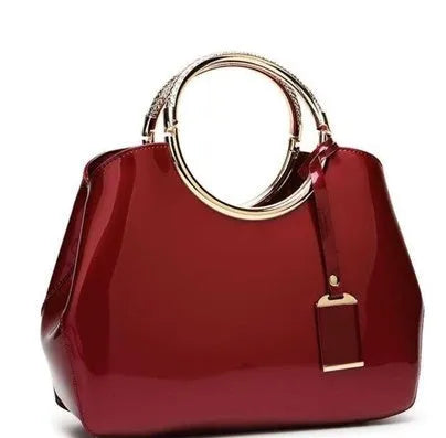 Women's polyester party handbag showing card slots and zipper pocket in one of seven colour options