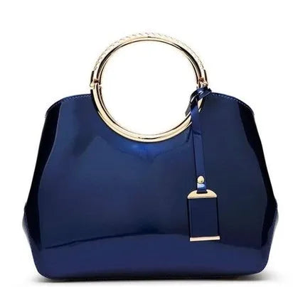 Women's polyester party handbag showing card slots and zipper pocket in one of seven colour options