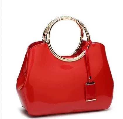 Women's polyester party handbag showing card slots and zipper pocket in one of seven colour options