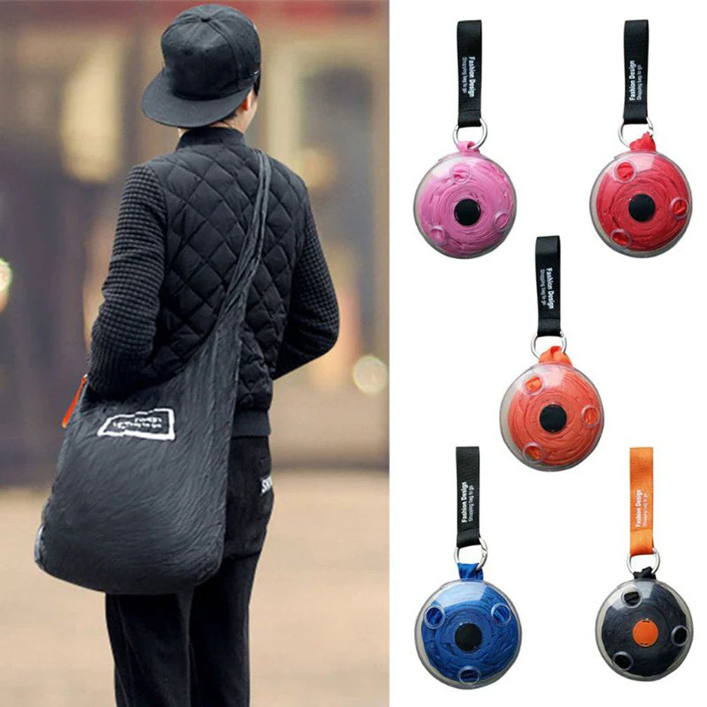 Versatile and eco-friendly foldable shopping tote bag in various vibrant colors