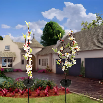 Solar powered cherry blossom firework string light with ground stake for garden decoration