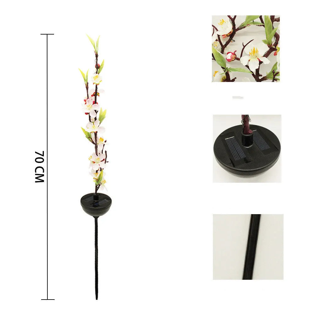 Solar powered cherry blossom firework string light with ground stake for garden decoration