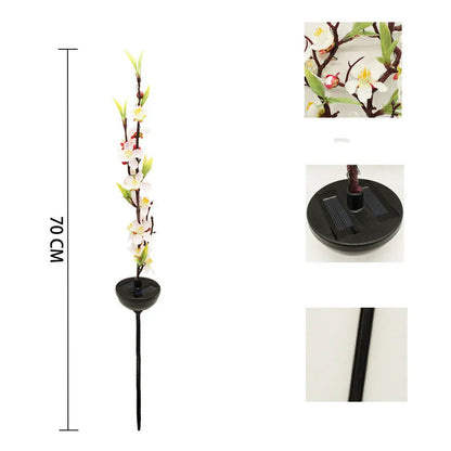 Solar powered cherry blossom firework string light with ground stake for garden decoration