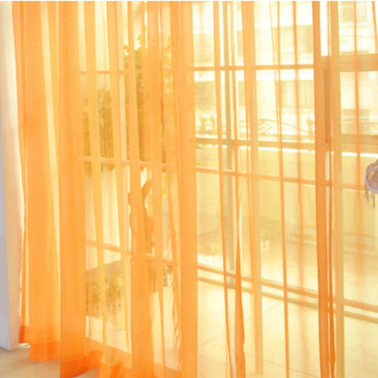 Modern transparent tulle curtains in solid colours with rod pocket hanging system
