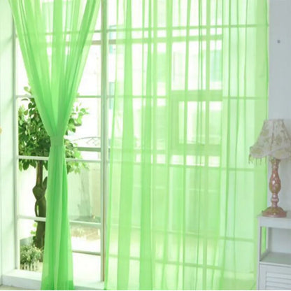 Modern transparent tulle curtains in solid colours with rod pocket hanging system