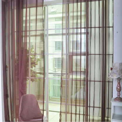 Modern transparent tulle curtains in solid colours with rod pocket hanging system