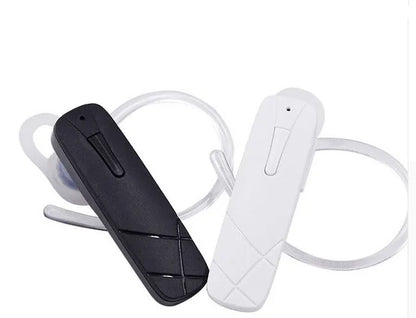 Black Bluetooth wireless stereo headset with earplug design showing compact form factor