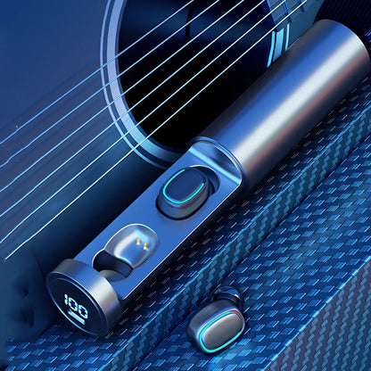 Mini portable pull-out Bluetooth headset in charging case with multiple colour options