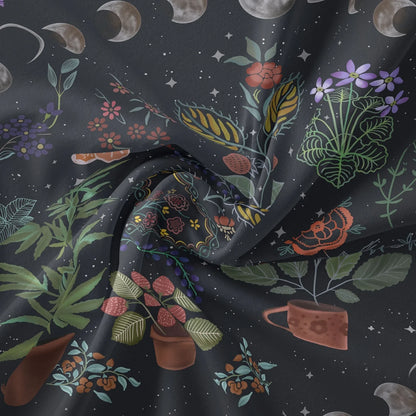 Moon phase and tarot design polyester wall tapestry measuring 150x200cm with machine-woven edges