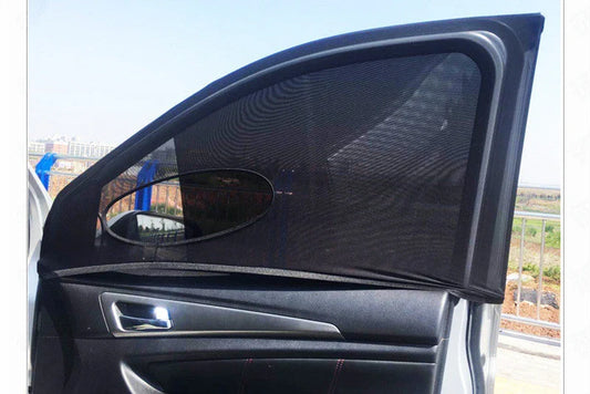 Car window cover net providing sun shade and anti-mosquito protection