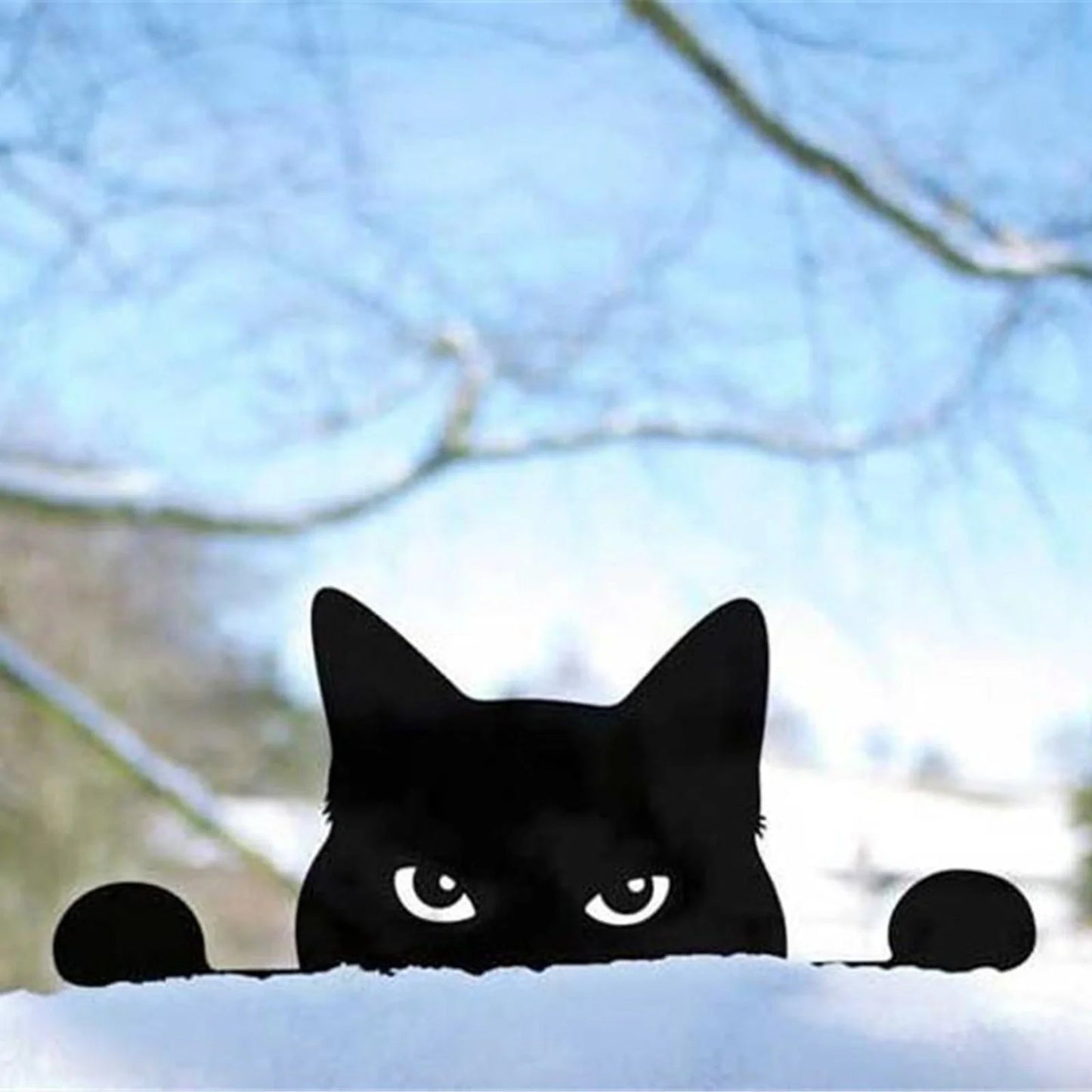 3D black cat outdoor garden decoration with acrylic design