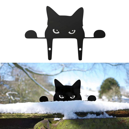 3D black cat outdoor garden decoration with acrylic design