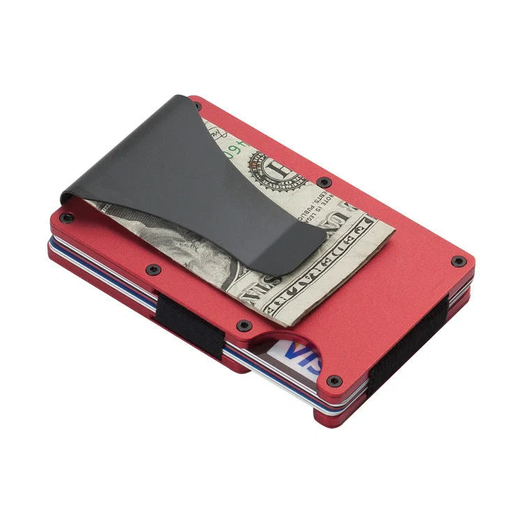Sleek carbon fibre wallet with aluminium alloy card holder in various colours