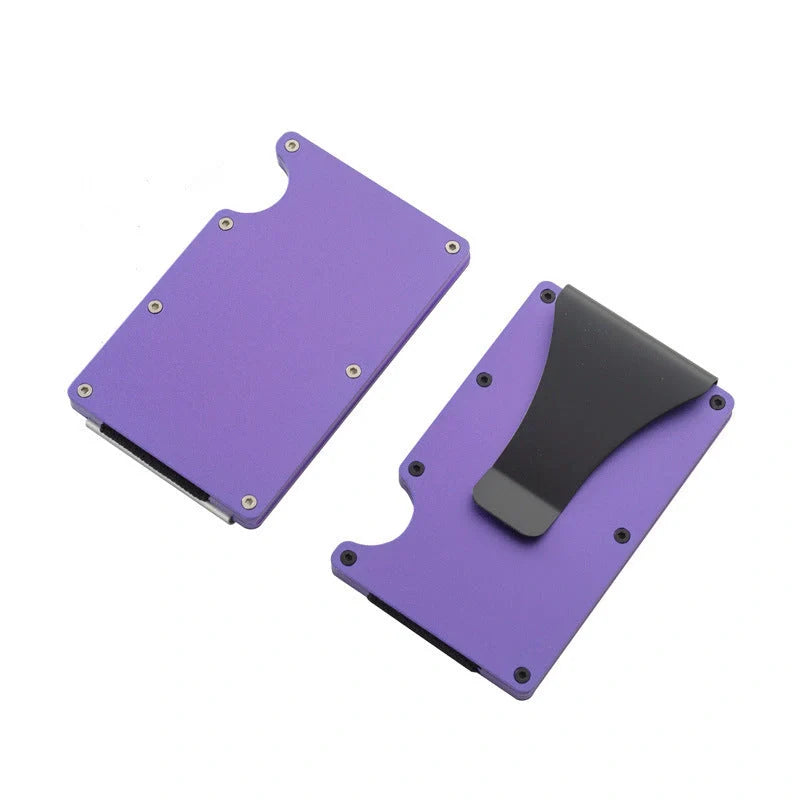 Sleek carbon fibre wallet with aluminium alloy card holder in various colours