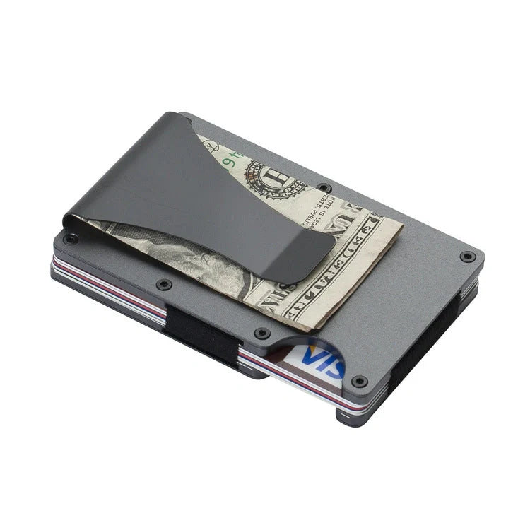 Sleek carbon fibre wallet with aluminium alloy card holder in various colours