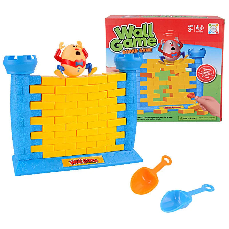 Vibrant Humpty Dumpty wall demolishing game with colourful bricks, perfect for family entertainment and skill development