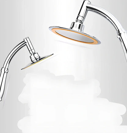 6-inch ABS pressurised shower head in silver, dual hand-held overhead mode, 150-250 grams flow for UK bathrooms