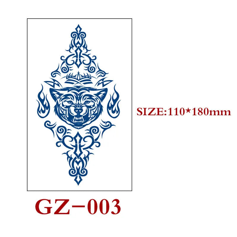 Single sheet of Juice geometric temporary tattoo stickers measuring 110mm by 180mm.