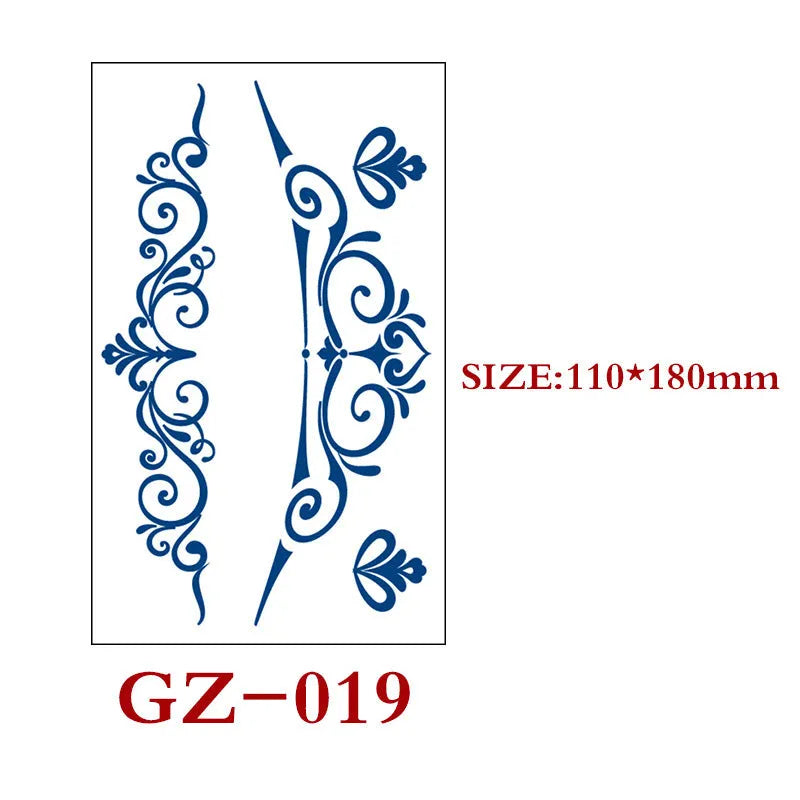 Single sheet of Juice geometric temporary tattoo stickers measuring 110mm by 180mm.
