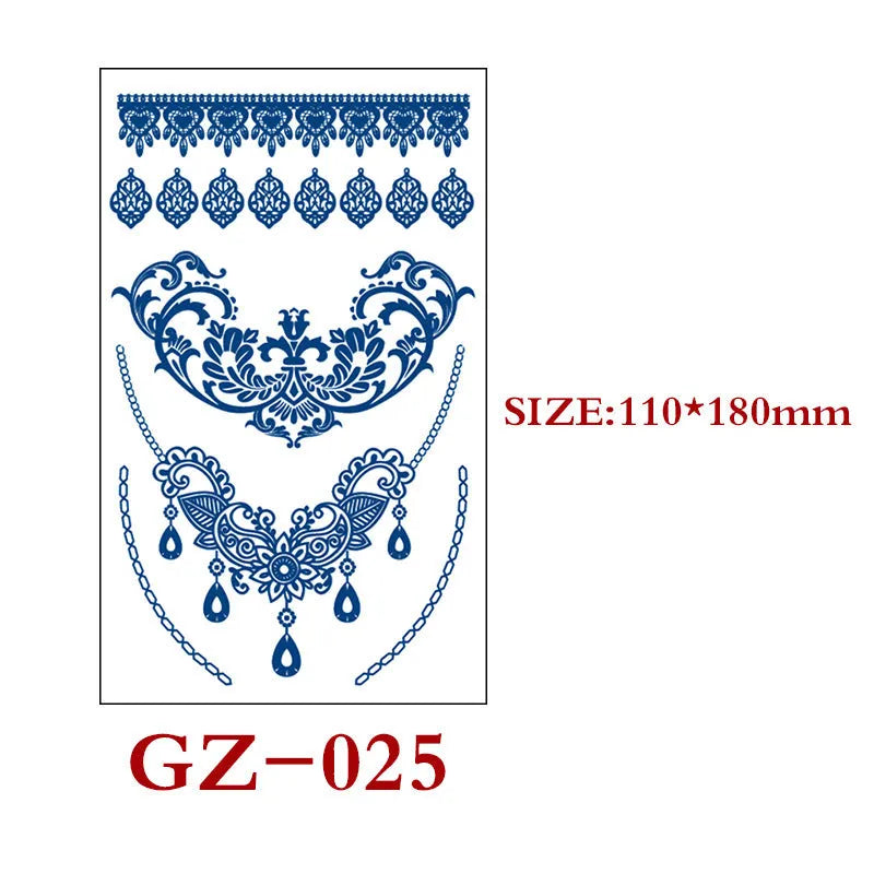 Single sheet of Juice geometric temporary tattoo stickers measuring 110mm by 180mm.