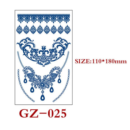 Single sheet of Juice geometric temporary tattoo stickers measuring 110mm by 180mm.