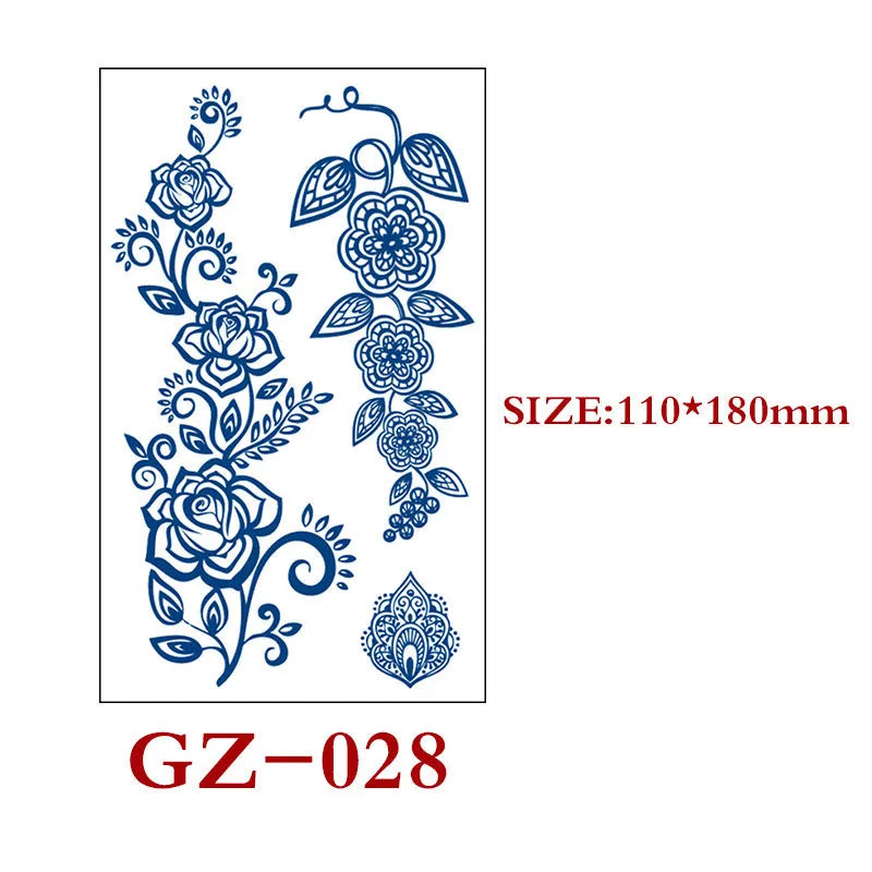 Single sheet of Juice geometric temporary tattoo stickers measuring 110mm by 180mm.