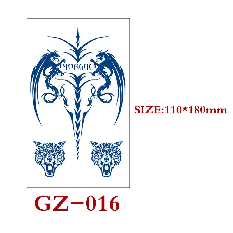 Single sheet of Juice geometric temporary tattoo stickers measuring 110mm by 180mm.