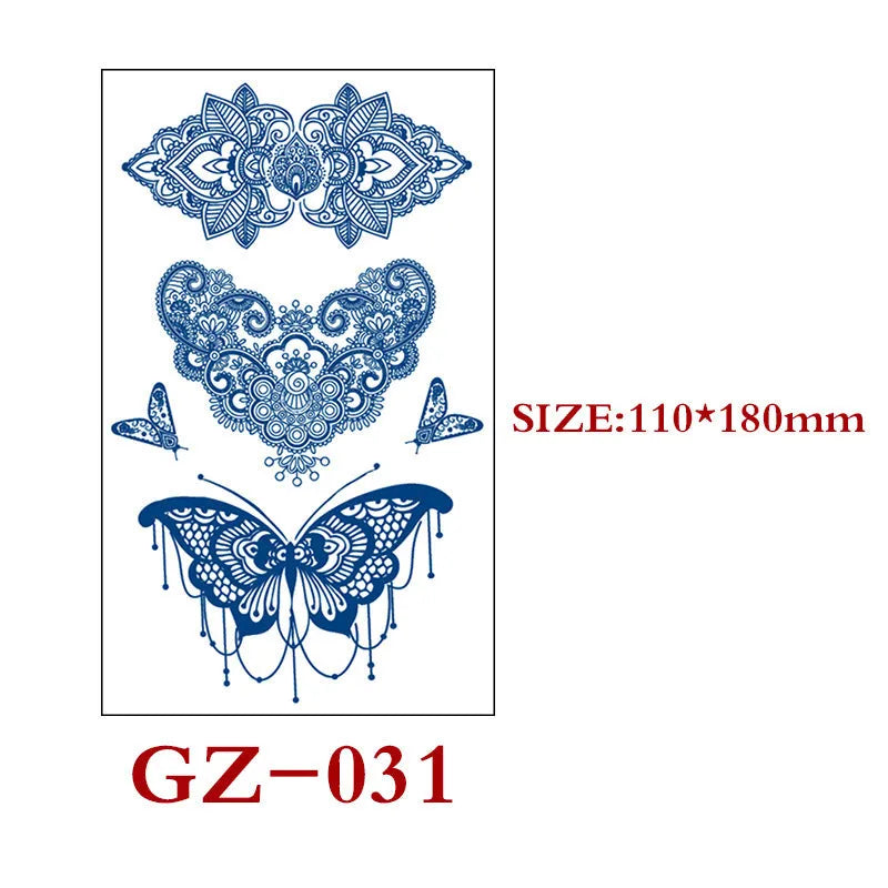 Single sheet of Juice geometric temporary tattoo stickers measuring 110mm by 180mm.