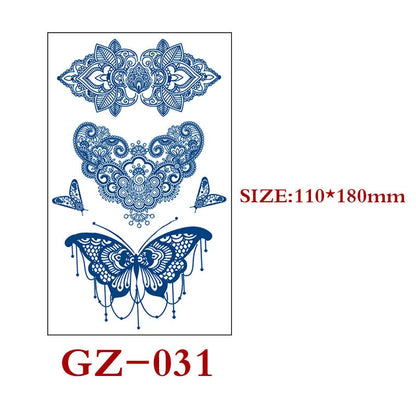 Single sheet of Juice geometric temporary tattoo stickers measuring 110mm by 180mm.