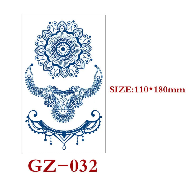 Single sheet of Juice geometric temporary tattoo stickers measuring 110mm by 180mm.