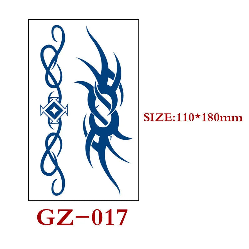 Single sheet of Juice geometric temporary tattoo stickers measuring 110mm by 180mm.