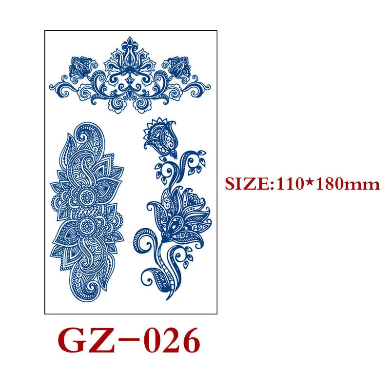 Single sheet of Juice geometric temporary tattoo stickers measuring 110mm by 180mm.
