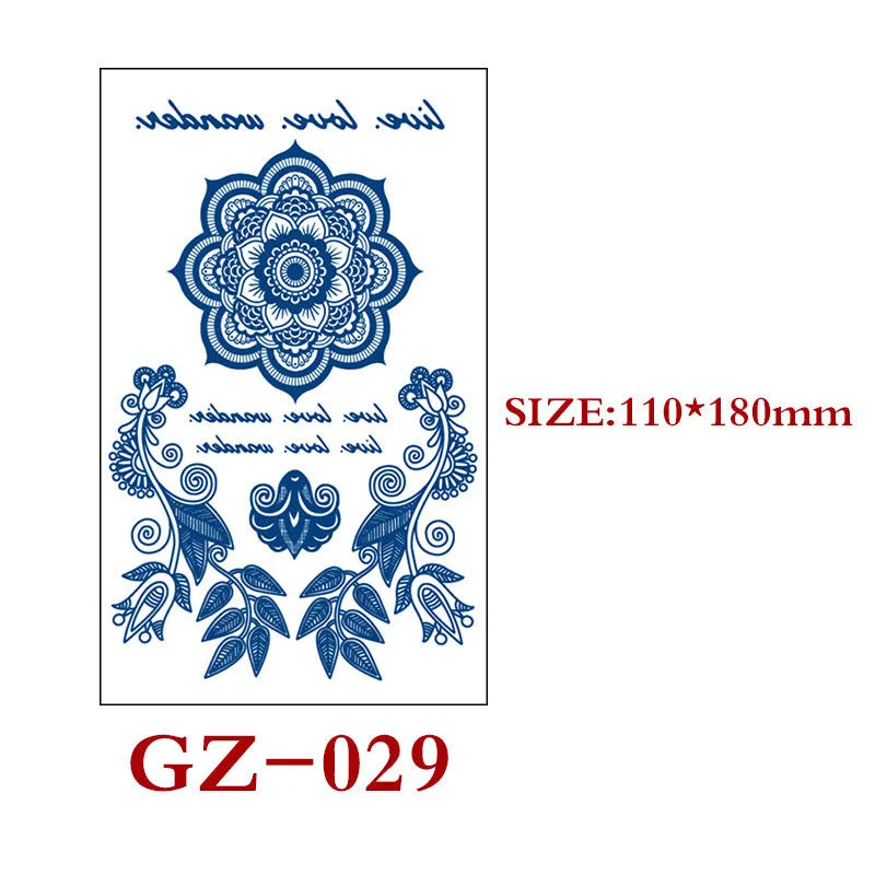 Single sheet of Juice geometric temporary tattoo stickers measuring 110mm by 180mm.
