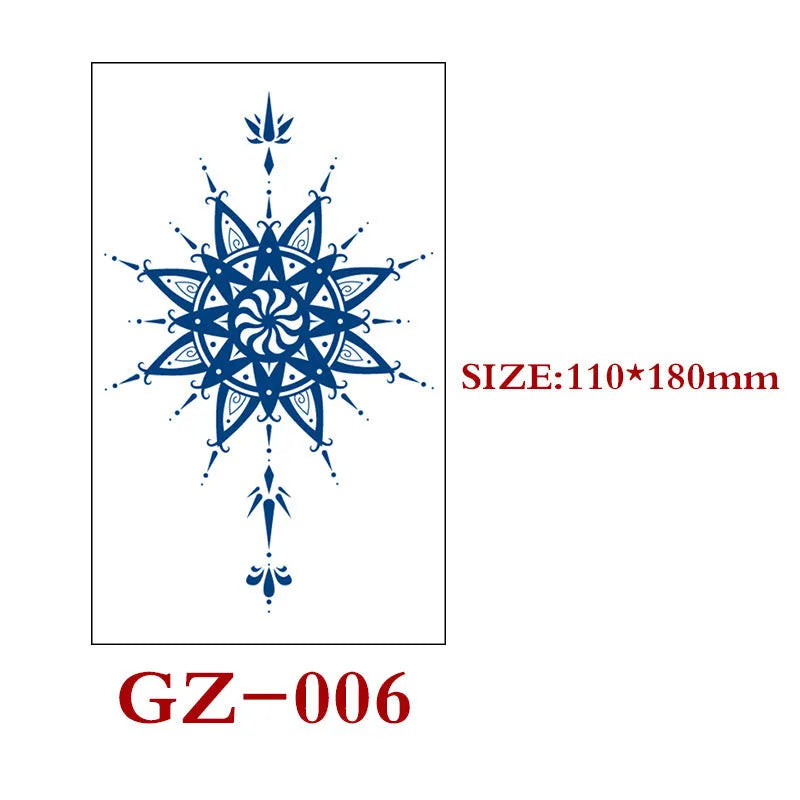 Single sheet of Juice geometric temporary tattoo stickers measuring 110mm by 180mm.