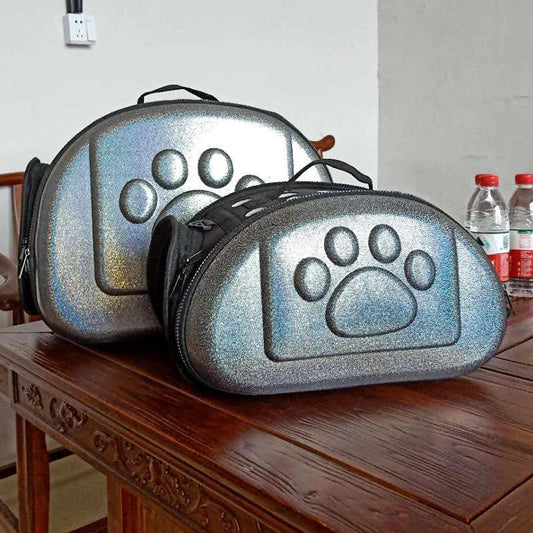 Versatile pet carrier made with premium EVA materials, featuring a foldable design and breathable mesh ventilation for comfortable outdoor adventures with your dog, cat, or rabbit.