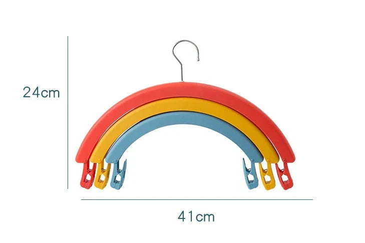 Versatile rotating clothes drying rack with a rainbow-inspired design, providing a practical and space-saving laundry solution