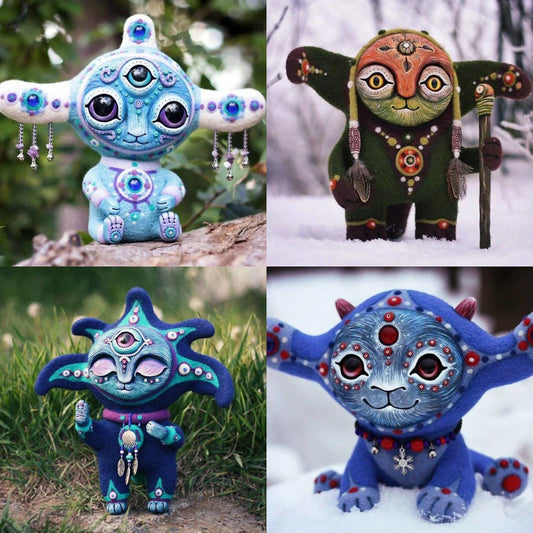 Enchanting elf figurine sculpture made of high-quality resin for garden and home decor, with whimsical mythical creature design
