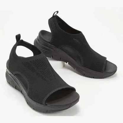Breathable woven sandals with a fish-mouth design, available in a variety of vibrant colors