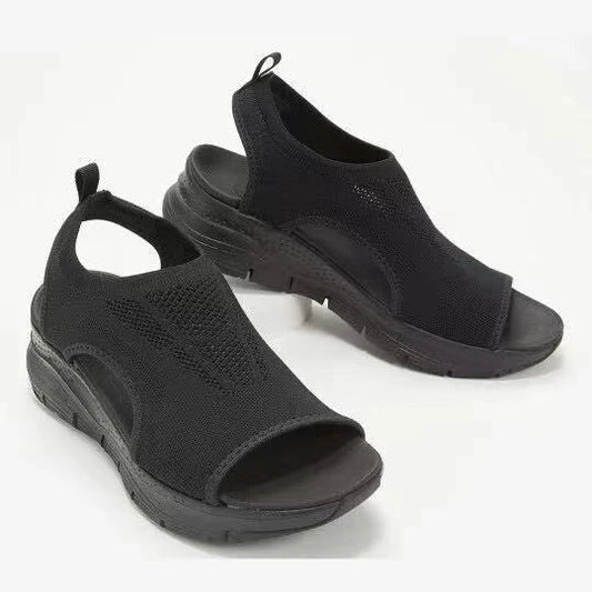Breathable woven sandals with a fish-mouth design, available in a variety of vibrant colors
