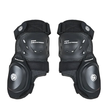 Black anti-fall knee pads pair with reflective strips, grinding bag, SKH-902 racing protective gear