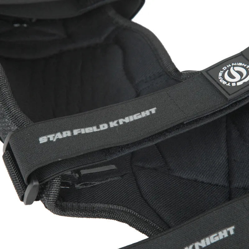 Black anti-fall knee pads pair with reflective strips, grinding bag, SKH-902 racing protective gear
