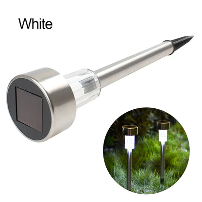 Stainless steel garden landscape light with LED lighting showing compact dimensions for outdoor placement