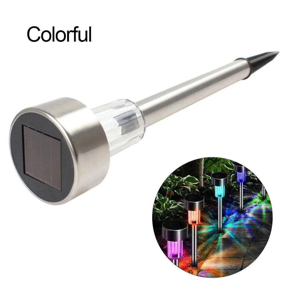 Stainless steel garden landscape light with LED lighting showing compact dimensions for outdoor placement