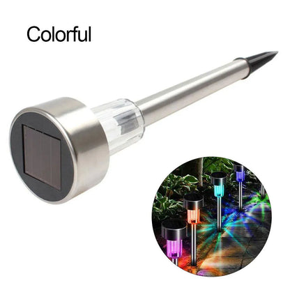 Stainless steel garden landscape light with LED lighting showing compact dimensions for outdoor placement