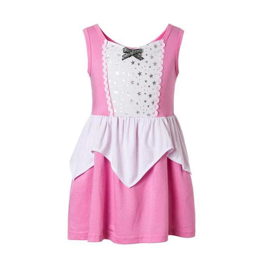Aurora-kids Dress in various sizes for children, showcasing lightweight fabric and adjustable fit