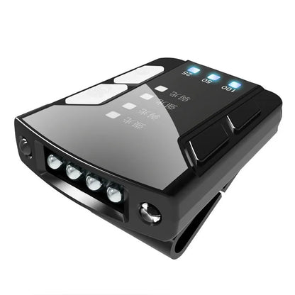 USB rechargeable fishing headlight with clip-on cap attachment and power indicator display