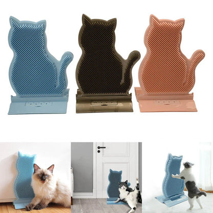 Cat self-grooming brush with catnip for shed hair removal