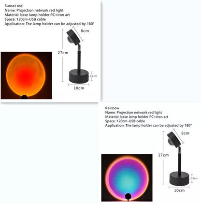 WiFi LED Sunset Projector Light with 16 colour options and 360° rotation