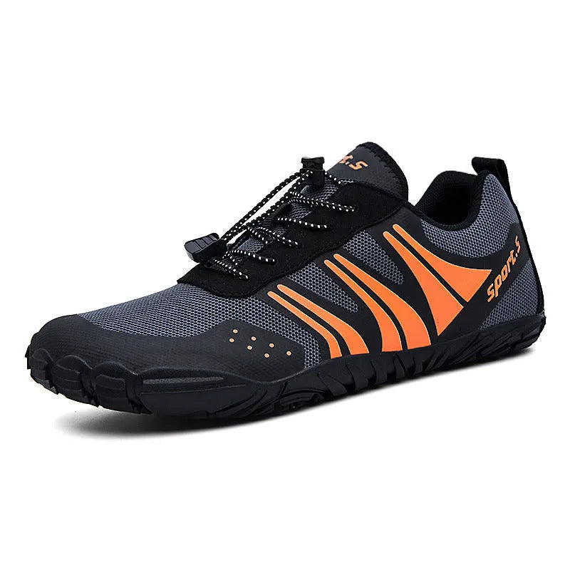 Casual quick-drying outdoor wading shoes in red, with mesh upper and rubber sole.